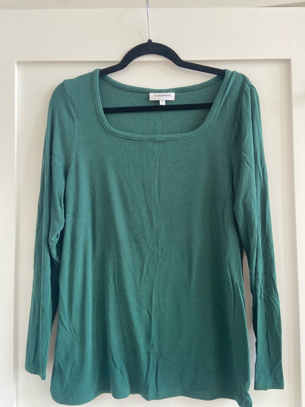 Motherhood Maternity Forest Green Long Sleeve Scoop Neck Top